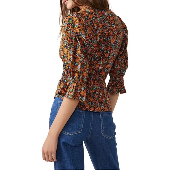 Free People I Found You Printed Floral Blouse - Picture 2 of 5